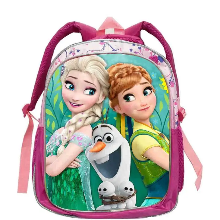 Disney 12inch Large Capacity Frozen Kids backpack Children\'s school Bagpack Elsa Anna Princess Schoolbag for girls