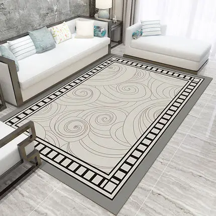 Modern Style Rectangular Carpet, Anti-slip Decorative Pad for Living Room, Sofa, Bedroom and Home, Pure Color