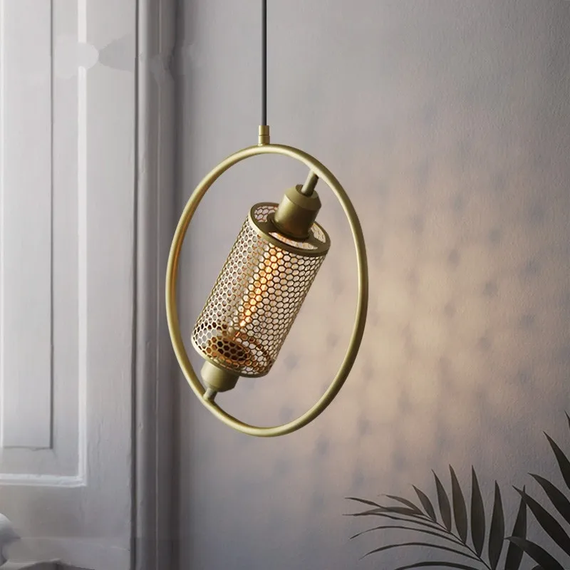 

Iron NET Postmoderng Pendent Lamp Round Suspension Lamp Dinning Room pendant ring light Hotel Creative island pendant lights