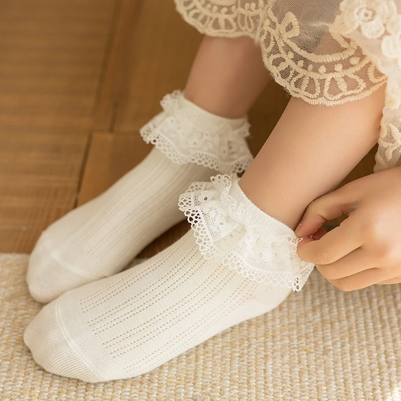 Girls Breathable Cotton Socks Summer Children Mesh Socks Lace Baby Socks Spring Girls Dance Socks Autumn Lacy Princess Socks