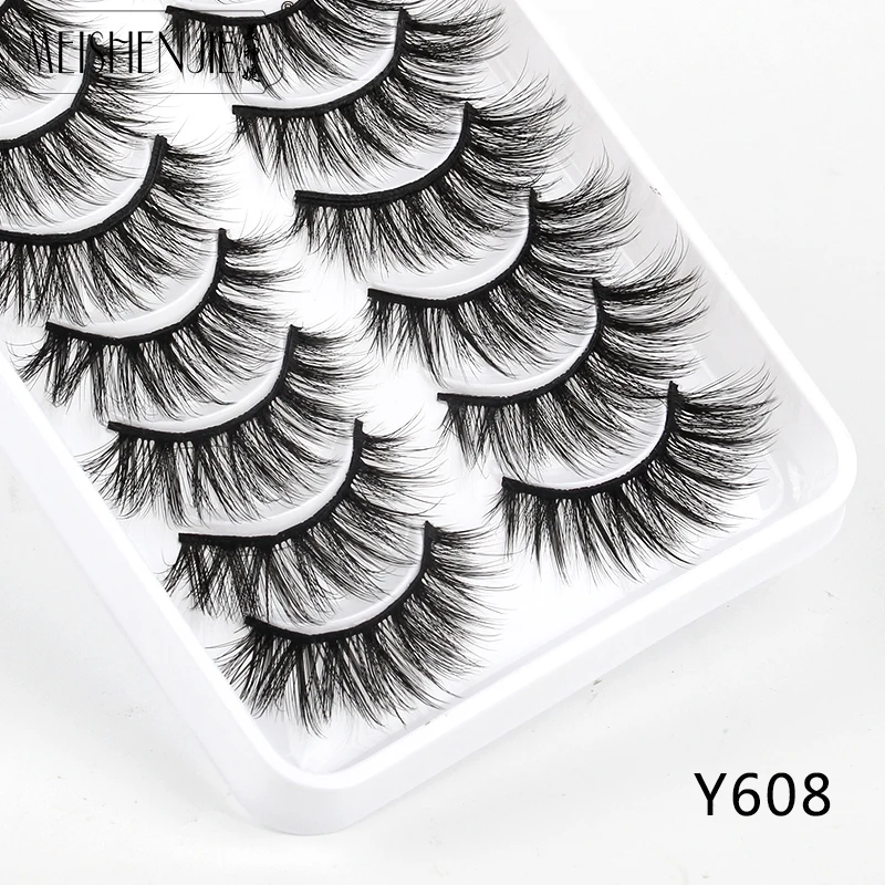 MEISHENJIE 10 Pair 3D Mink Lashes Natural Eyelash Dramatic False Eyelashes Faux Cils Makeup Fake Eyelash Extension maquiagem