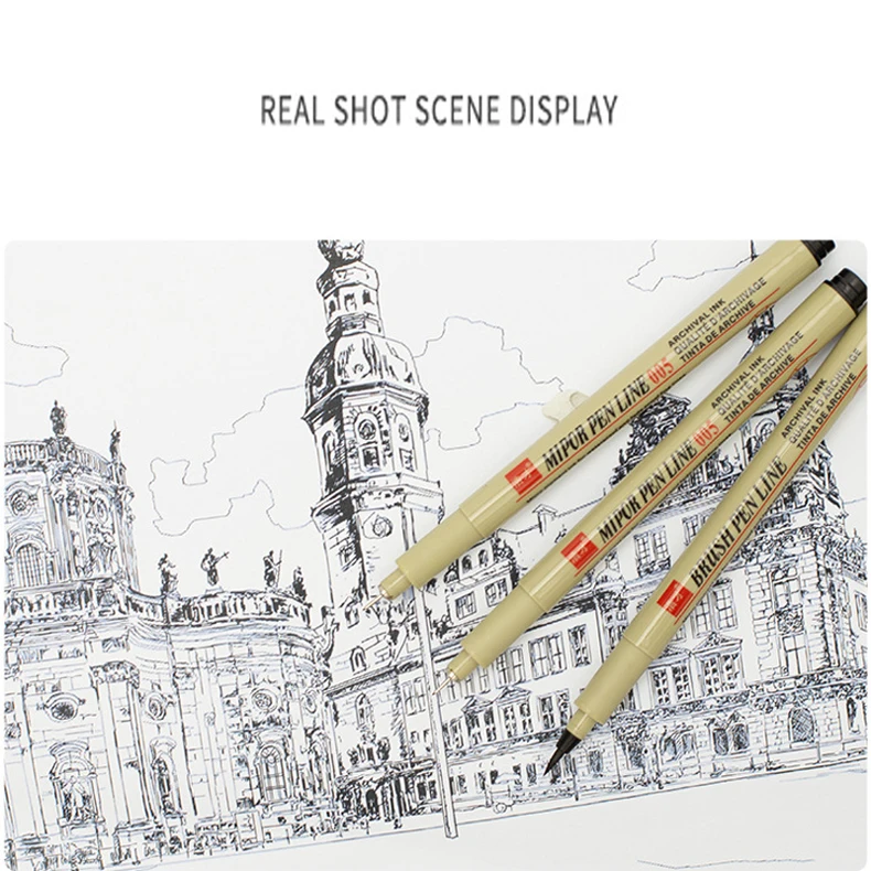 1/2/3 Stück Pigma Micron Stift 003 005 01 02 03 04 05 08 1.0 2 3 Pinsel Art Sketch Marker Pen für Manga Soft Fineliner Zeichnung – Detail 6