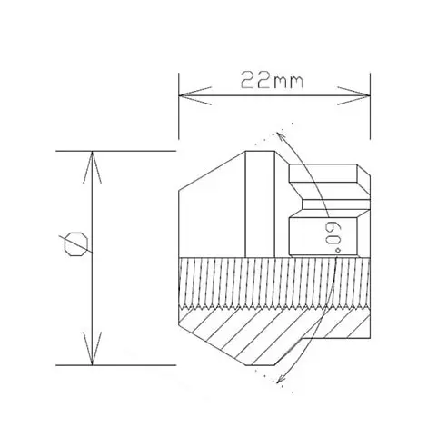 Anti-theft nuts 10/1,25 tapered open key: 19/21