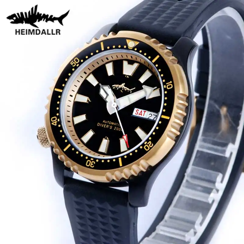 HEIMDALLR Men\'s Abalone Diving Watch Sapphire Crystal NH36A Automatic Watch C3 Super Luminous 200M Dive Mechanical Watch Men