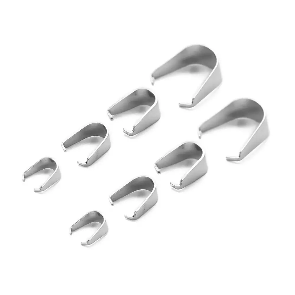 200pcs Stainless Steel Clasps Pinch Clips Bails Sunflower Seeds Buckle Pinch Slider Snap on Bail Connector Findings Wholesale