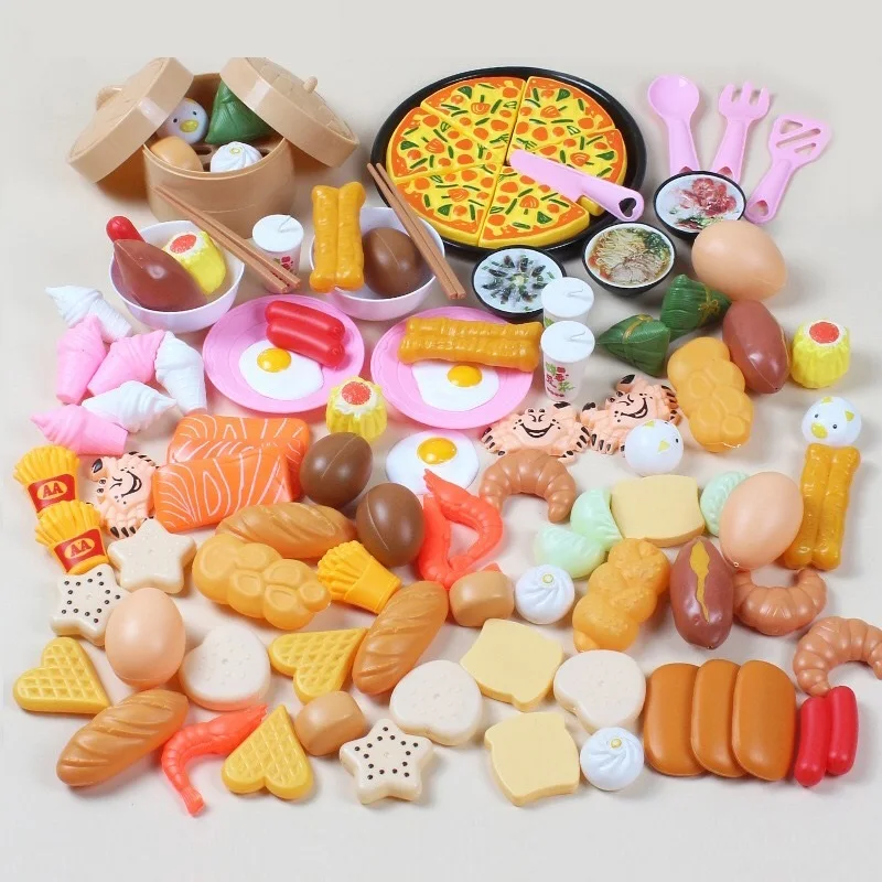 

Kids Cutting Food Cook Breakfast Pretend Play Classic Kitchen Game Toys Miniature Sets Educational Christmas for Children