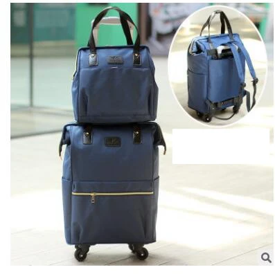 Merk 20 Inch Vrouwen Bagage Tas Set Trolley Tas Reizen Handtas Spinner Koffer Reizen Rollende Bagage Tas Reistas wielen