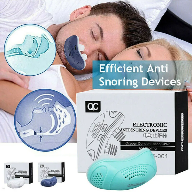 Perangkat Anti mendengkur kebisingan CPAP elektrik mikro, perangkat pemurni tidur elektronik isi ulang daya, Apnea, bantuan mendengkur, perangkat penghenti QC-001