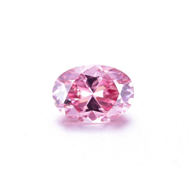 High Quality CZ Cubic Zircon Fancy Vivid Pink Oval Radiant Emerald Shape Synthetic Diamond Loose Gemstone