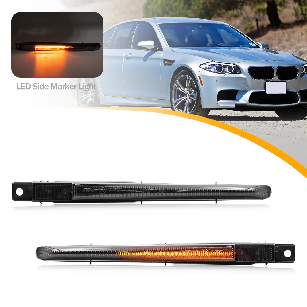 

2X Led Amber Dynamic Fender Turn Signal Indicator Lights Side Marker Blinker For BMW 5 Series F10 M5 S63N FV91 FV92 FV93 10-16