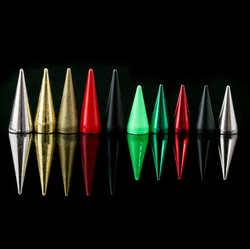 50 zestawów 7*14mm Bullet Cone kolorowe szpilki i kolce na ubrania DIY rzemieślnicze nity do skórzanej torby buty