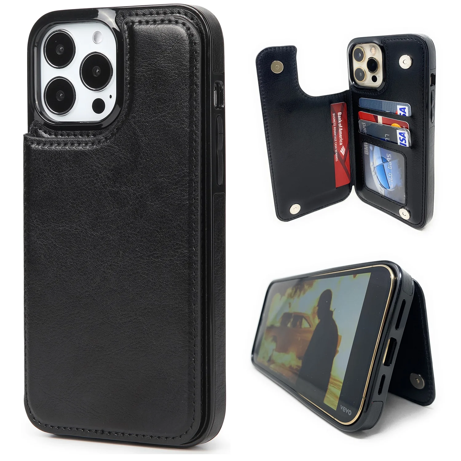 

Trendy Shockproof Cell Phone Case Wallet For iPhone 14Pro Max with Card Slots Holder Women‘s Wallet Luxury Magnetic Coin Pocket