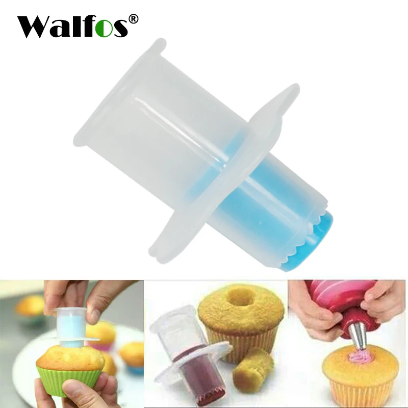 

WALFOS 1 Piece Plastic Cake Digging Holes Device Cupcake Corer Tools Muffin Cake Pastry Corer Model Plunger Cutter Decorating