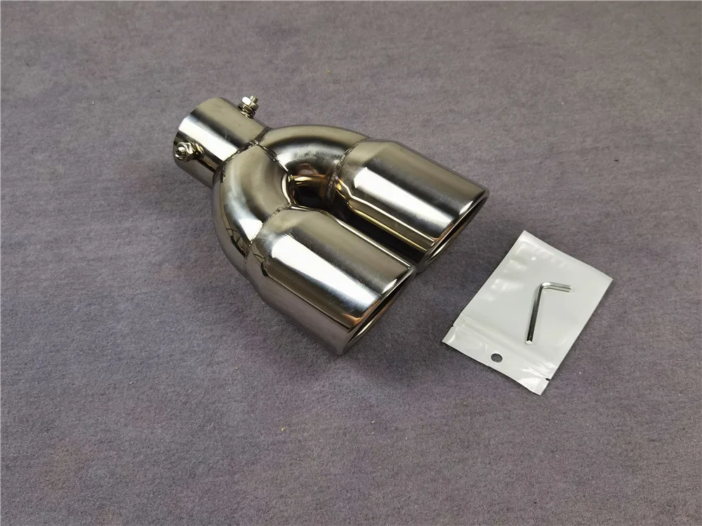 Universal Y-Model Exhaust Tip - Black/Silver - usage example