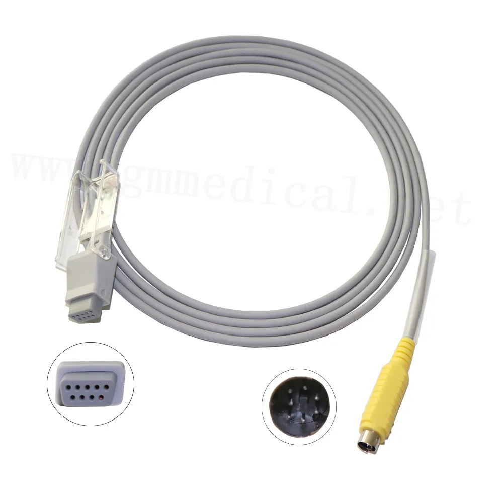 Compatible with MEK MP700, MP800 Spo2 adapter cable , Round 7pin M -DB9F , L=2.5M