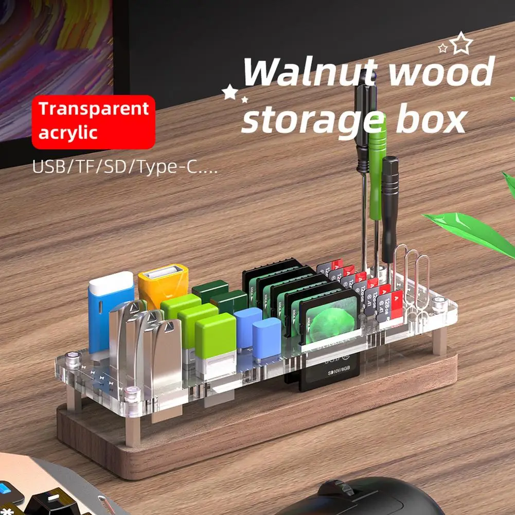 Suporte de armazenamento de cartão de memória de mesa de madeira organizador suporte 29 slots para cf/sd/microsd/sdhc/ms acessórios do jogo caixa de cartão de memória