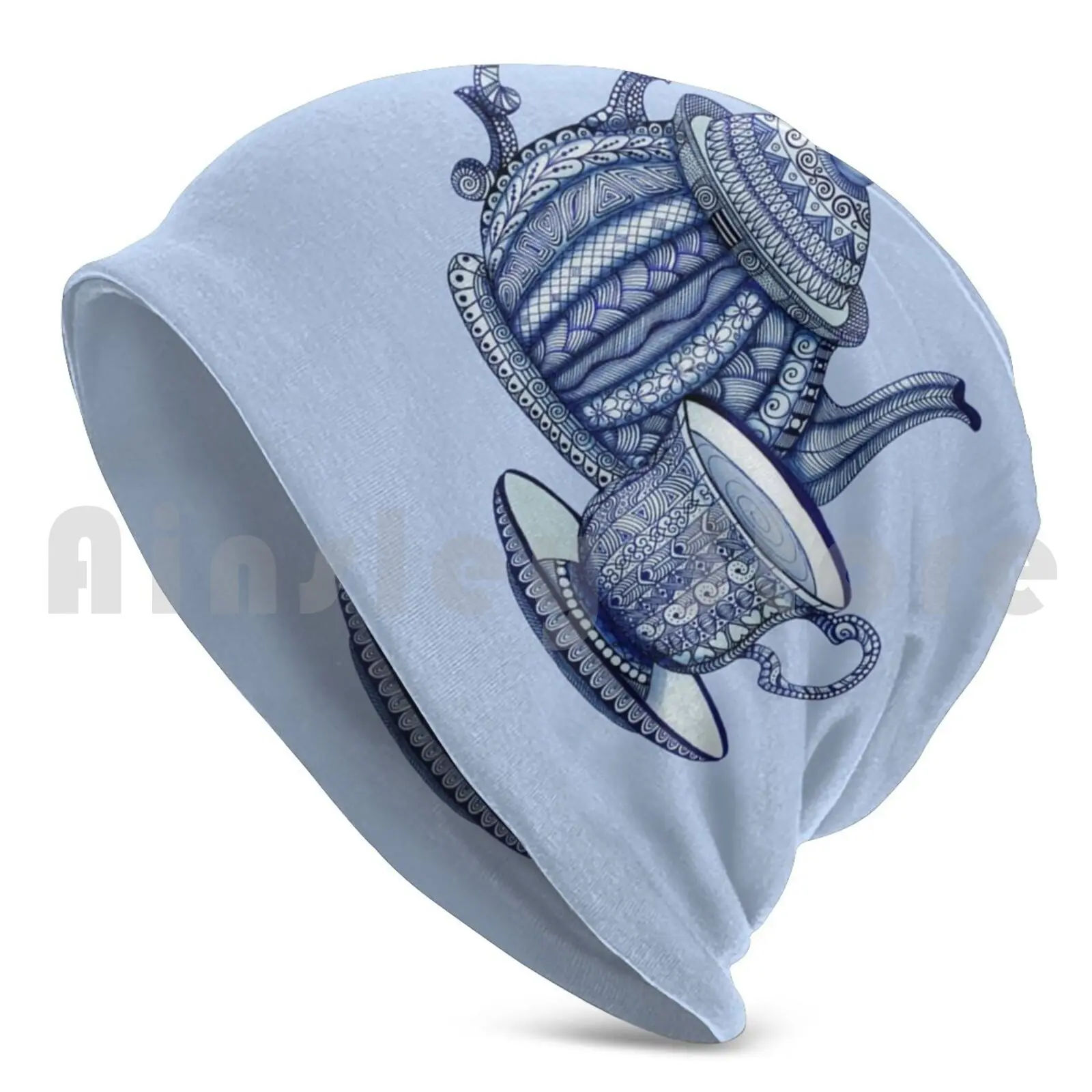 Tea Time Beanies Pullover Cap Comfortable Tea Teapot Teacup Tea Time Tea Party Tea Cup High Tea