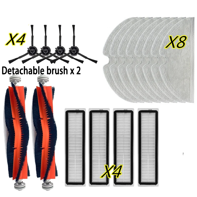 Dreame-ロボット掃除機用パーツキット,18個,L10 Pro,d9,d9,d9 max,l10,掃除機用,メインサイドブラシ,フィルター,mop rag
