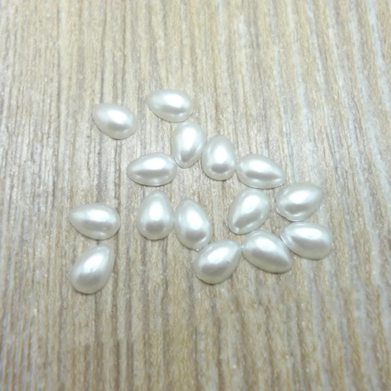 4 * 6mm 400PCS/lot  white Half water droplets pearl DIY Jewelry wedding decoration