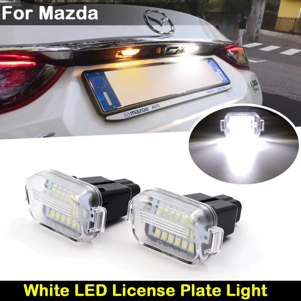 

2Pcs White LED License Plate Light For Mazda 6 2014-2017 Clear Lens High Brightness Number Plate Lamp