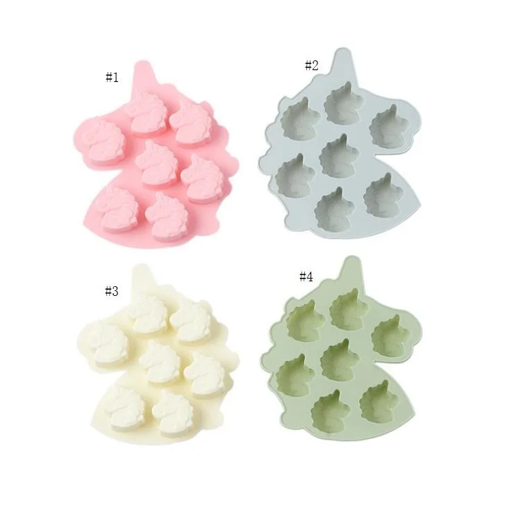 Silicone Unicorn Chocolate Mold 7 Holes Cute Unicorn Shaped Silicone Mold for Wholesale 200 Pieces