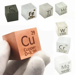 Element Distillation Inch Cube 25.4mm Metal Density Cubes Periodic Collection Cu Lead Bi Tin Al Titanium Tungsten Mo Ni Model C