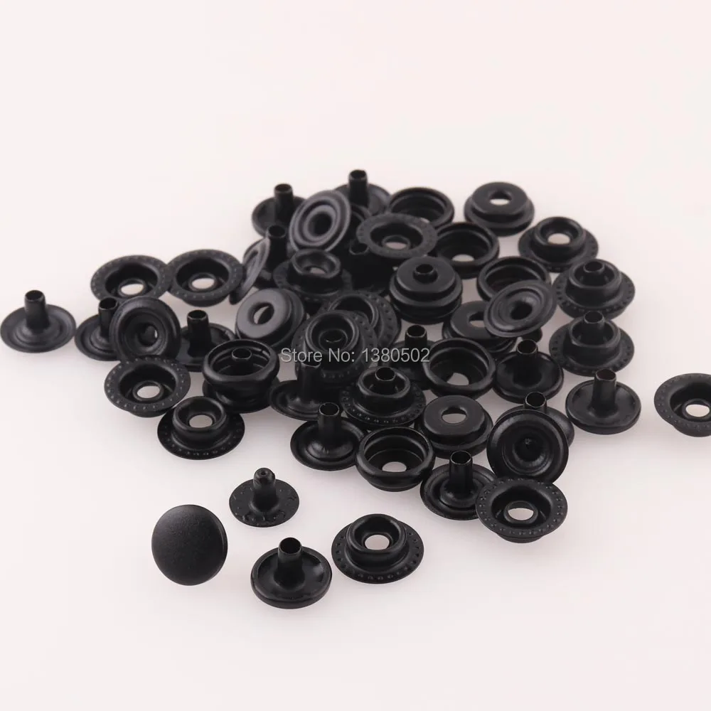 50Sets Metal Black Color 10/12/15mm Snap Button Stud Fasteners Press Sewing Leather Craft Bag Clothes accessories