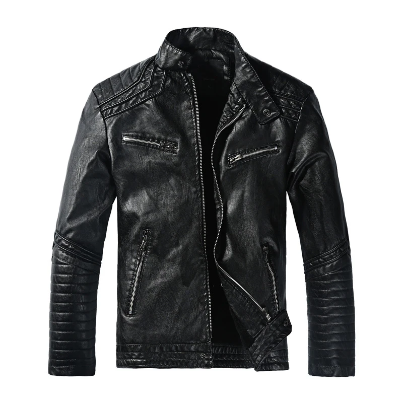 High quality Motorcycle Leather Jacket Casual Men Leather Suede Jacket Boutique Coat Men's Leather Jacket Chaqueta Cuero Hombre