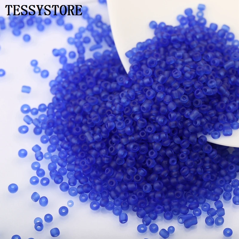 1000 pz/lotto 2 millimetri di Vetro Glassato Seed Beads Foro Diritto Branelli di Cristallo Per Monili Che Fanno La Collana Pendenti E Ciondoli Fatti