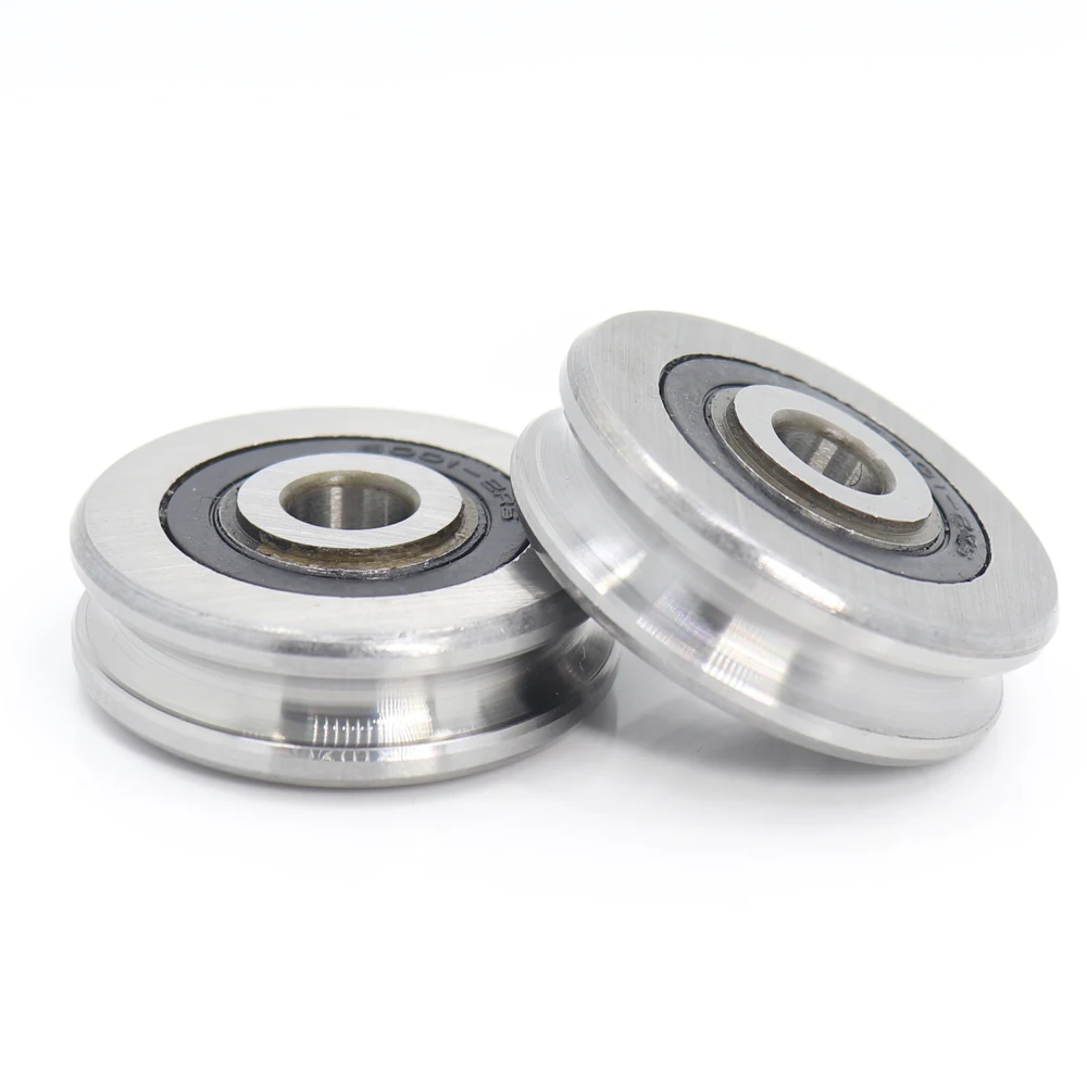 Outer Ring With U-groove Bearing 8*37*11*13 mm 2PCS Wire Cable Pulley Bearing Walking Heavy Pulley Crane U Groove Wheel Bearings