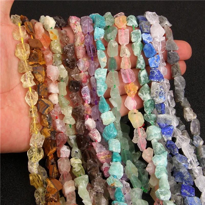 Raw Natural Stone Beads Irregular Freeform Shape Lapis Lazuli Amazonite Quartzs Beads DIY for Jewelry Making Supplies 18-28mm