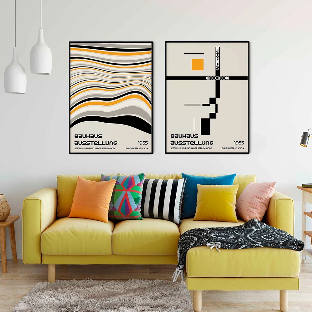 

Bauhaus Abstract Geometric Art Prints Modern Exhibition Posters Canvas Painting Pictures Home Wall Decor For Living Room Bedroom