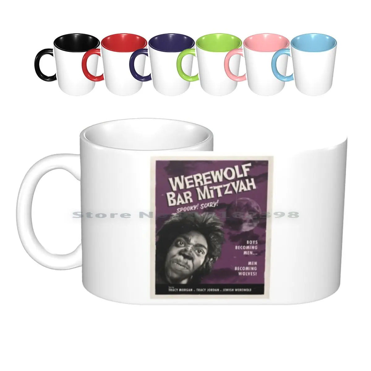 Werewolf Bar Mitzvah Spooky Scary Ceramic Mugs Coffee Cups Milk Tea Mug 30 Tracy Morgan Tracy Halloween Horror Retro Vintage