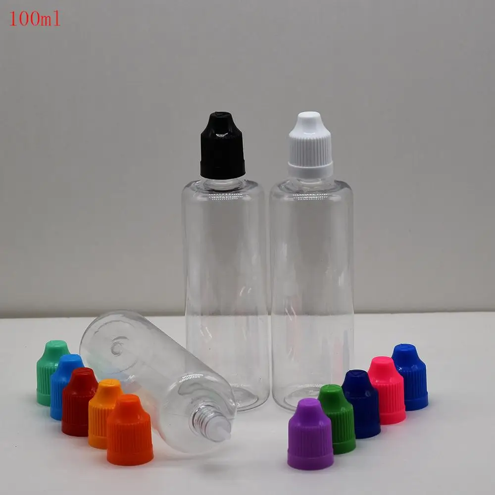 100ML พลาสติกล้างขวด Dropper,DIY Pigment ที่ว่างเปล่าขวด Childproof CAP,ขวดเติมดีสำหรับของเหลวสูบบุหรี่น้ำมัน 10pcs