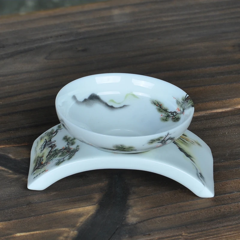Ceramic blue- white porcelain tea filter white porcelain underglaze color tea leakage Kung Fu tea set accessories gold tea filet