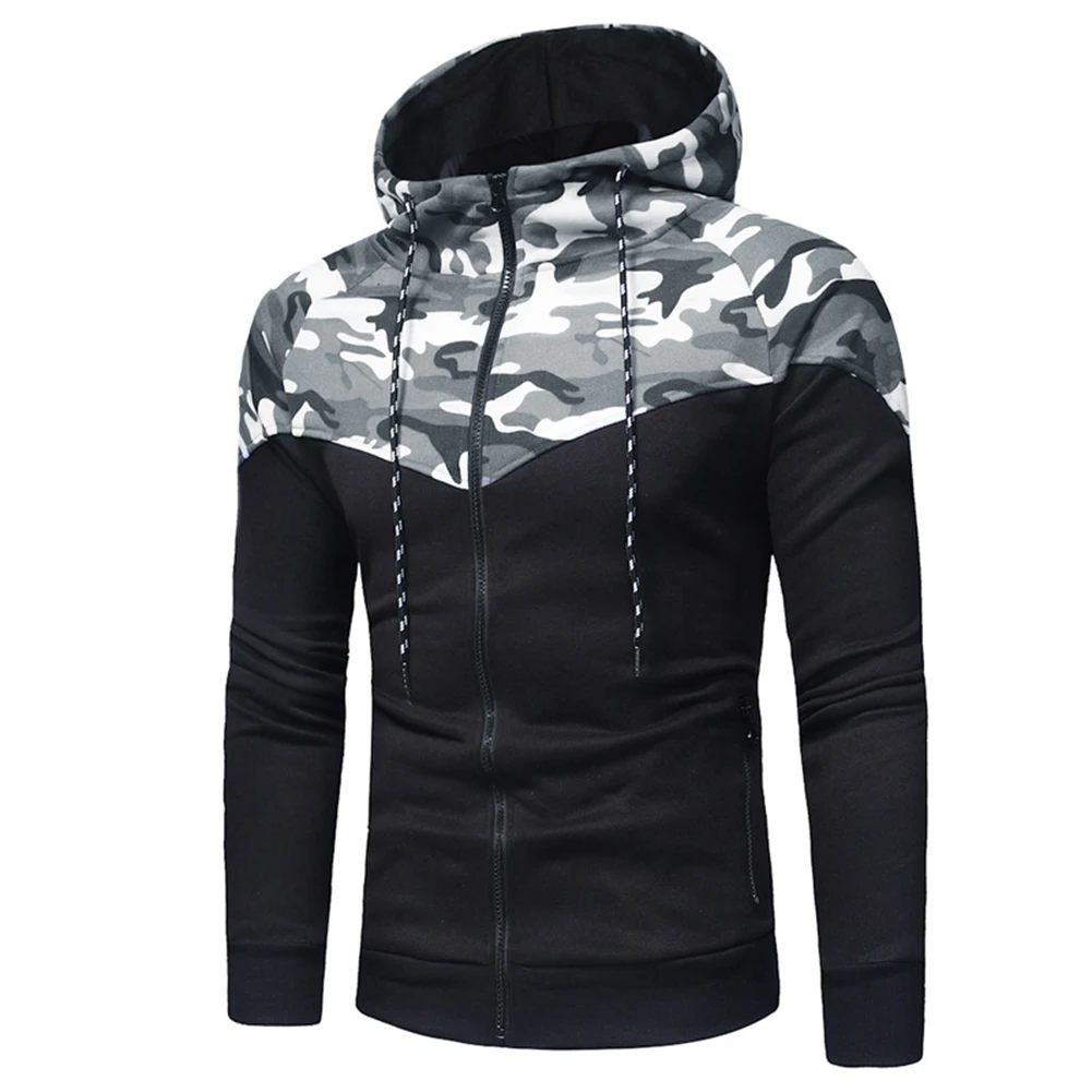 Sets Trainingsanzug Männer Herbst Winter Mit Kapuze Sweatshirt Chic Männer Camouflage Print Sport Zipper Mit Kapuze Mantel Hosen Anzug