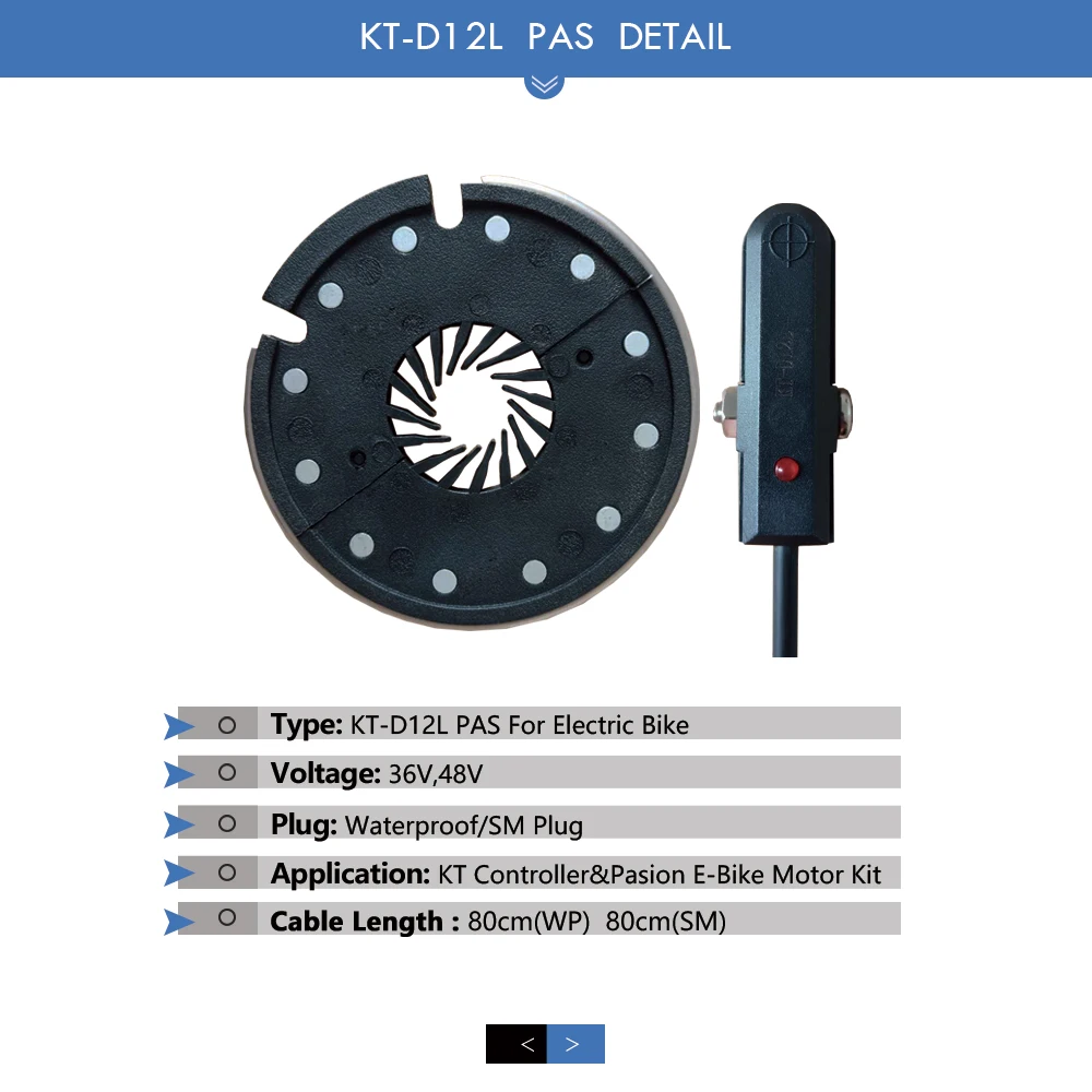 KT Electric Bike D12L PAS Pedal Assistant Sensor 12 Magnets 3 Pin Plug Ebike Parts For Electric Bike Conversion Kit