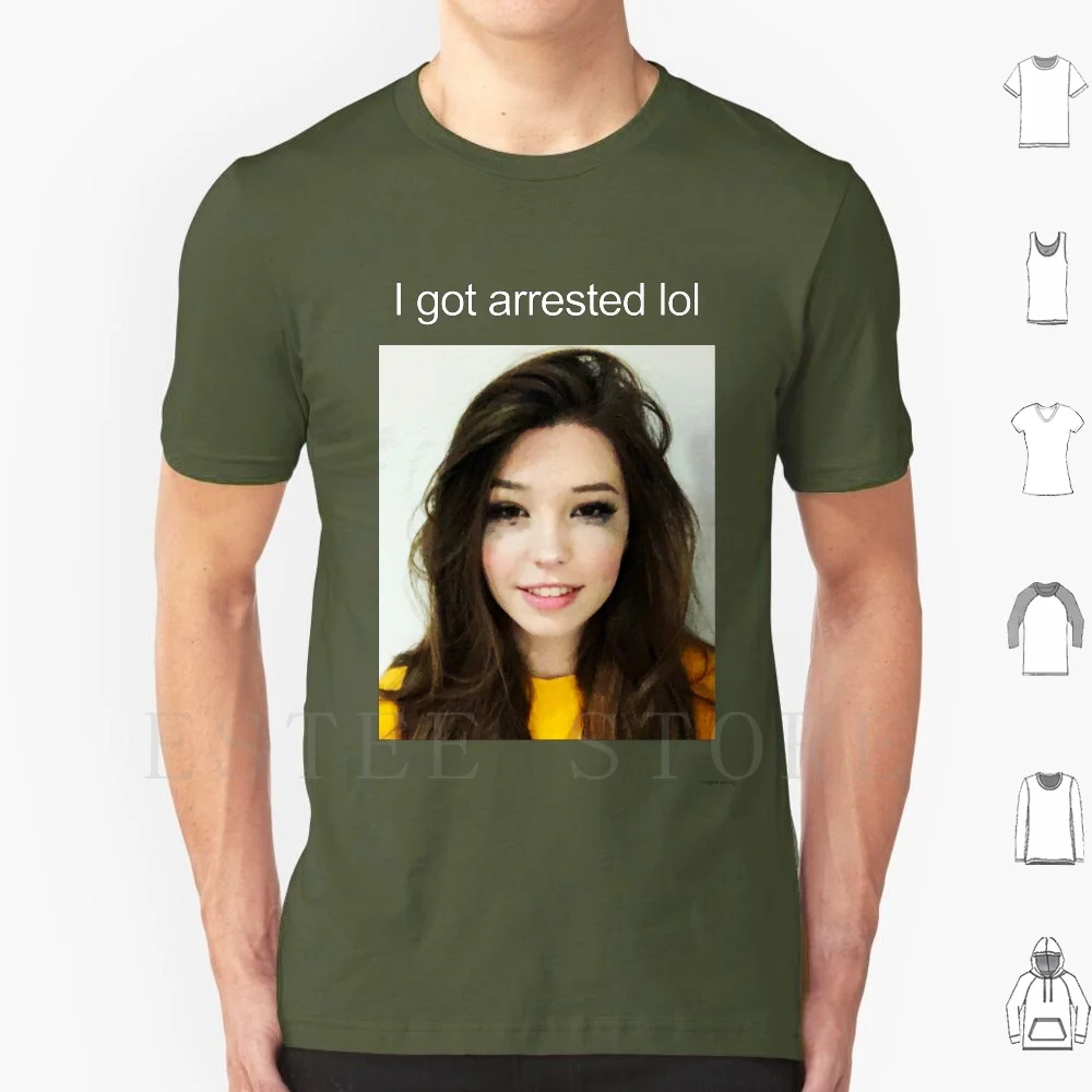 I Got Arrested T Shirt Print Cotton Belle Delphine Belle Delphine Bella Bella Delphine Glitch Glitchy Anime Waifu Kero Kero