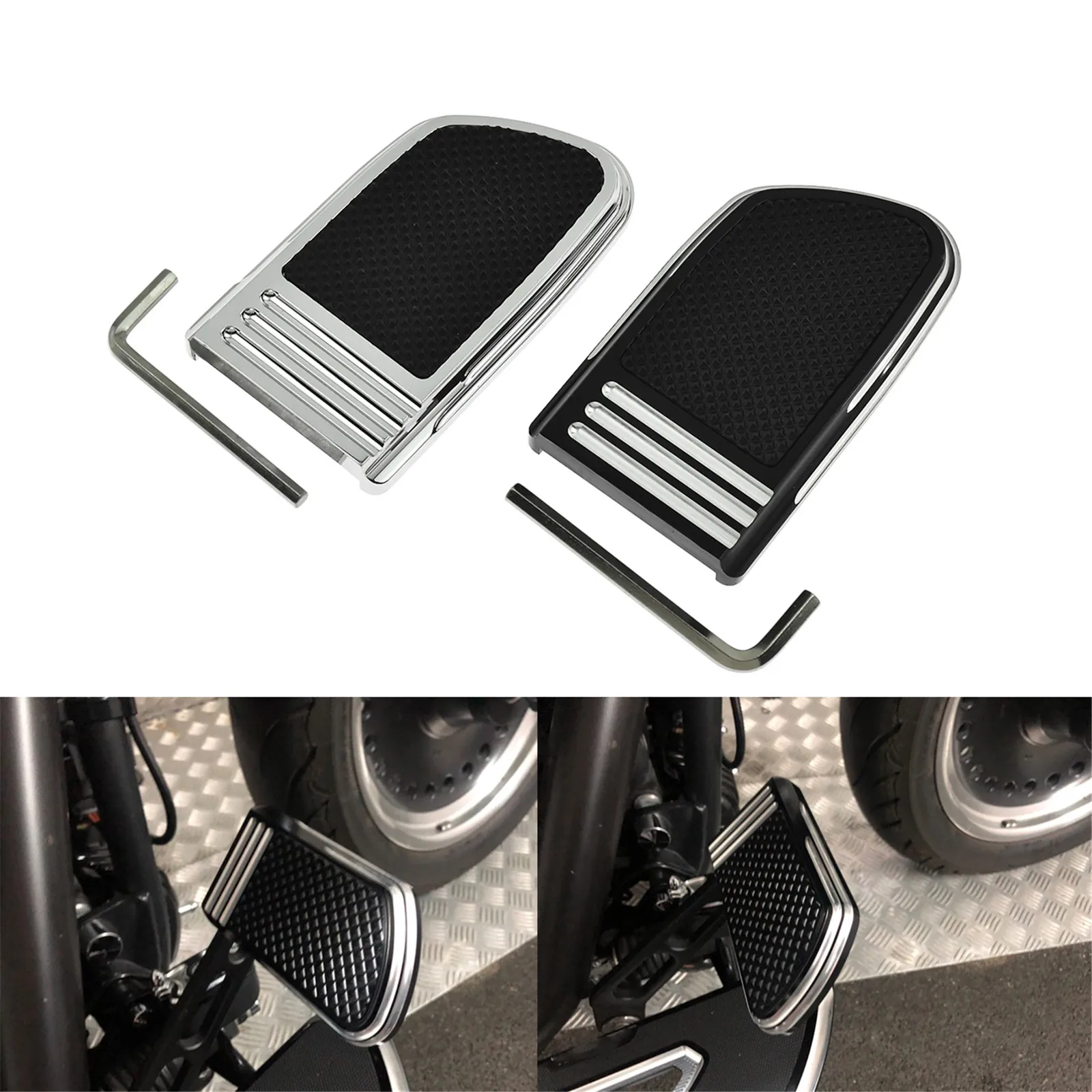 3 Colors Motorcycle Brake Pedal Pad Cover For Harley Dyna FLD 12-16 Touring Electra Road Glide 1980-2018 Softail Fatboy 1986-17 image 2