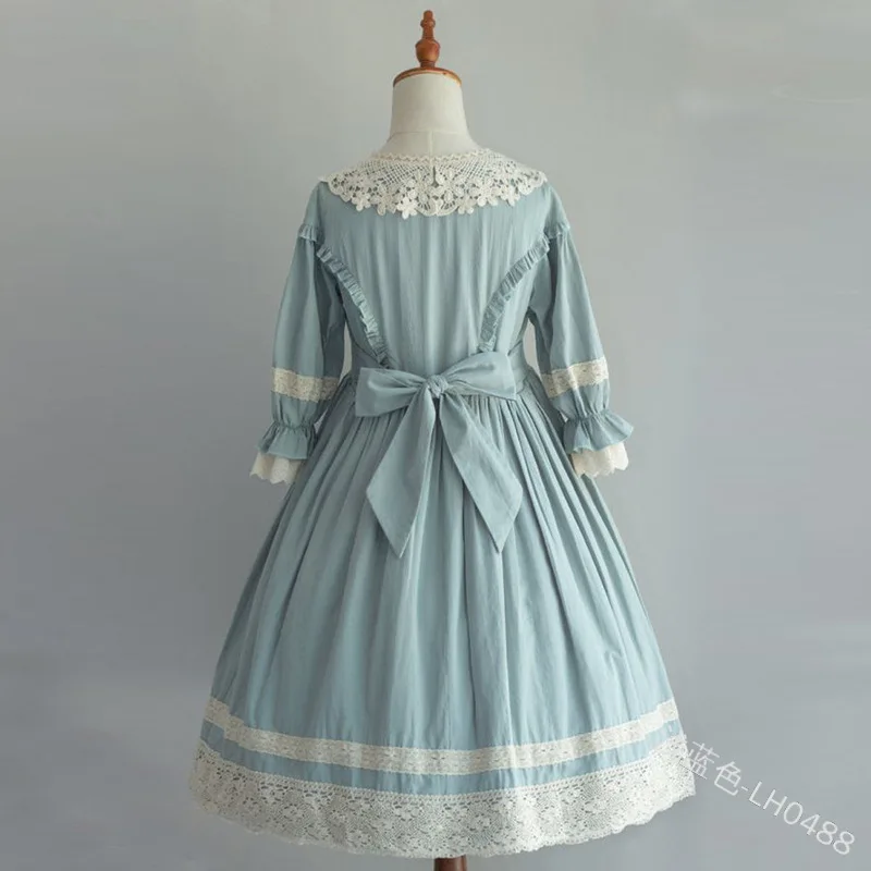 vintage lace bowknot o-neck high waist victorian dress kawaii girl gothic lolita op Gothic palace princess sweet lolita dress
