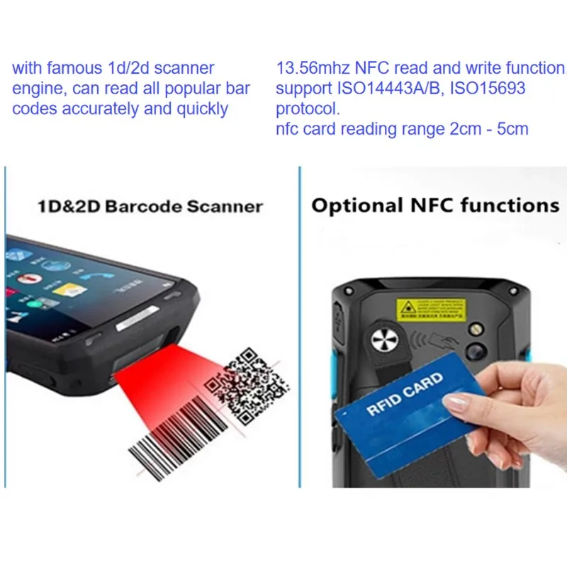Android 9.0 PDA Barcode Scanner 1D 2D QR code Honeywell Reader IP66 Wifi 4G Bluetooth keyboard NFC Handheld PDA Data Terminal