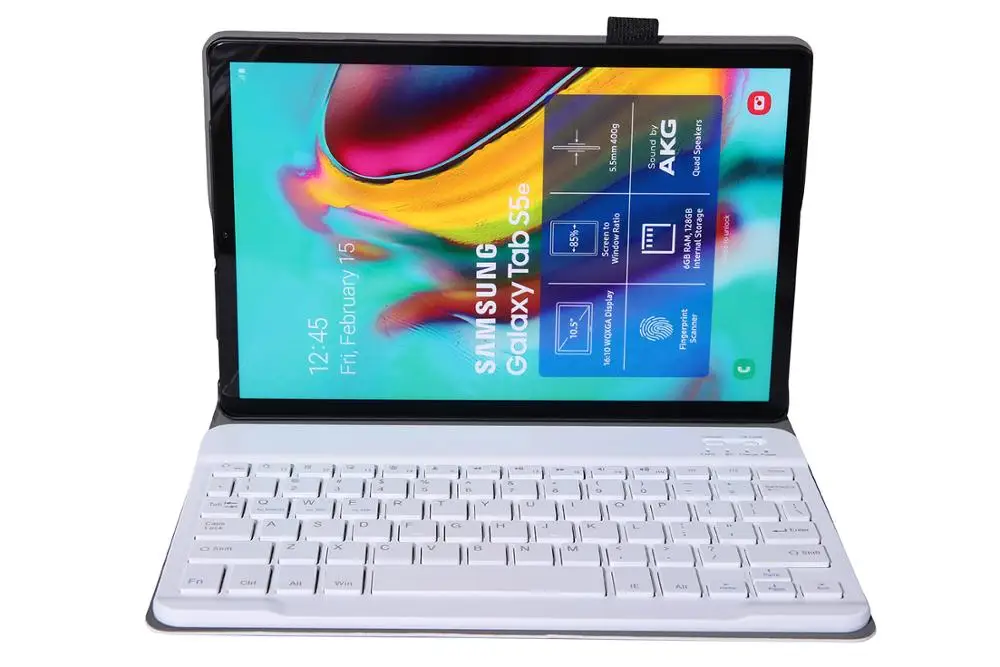 Casing Keyboard Bluetooth untuk Samsung Galaxy Tab S6 Lite 10.4 "P610 P615 Inci Sampul Keyboard Funda Casing Stand Ramping Ringan
