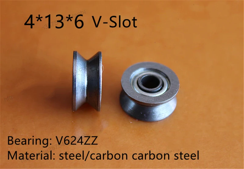 1 pc 4x13x6mm V scanalatura sigillata cuscinetto a sfere in acciaio al carbonio 624VV guida pista cuscinetto a rulli V624 cuscinetto macchina da ricamo