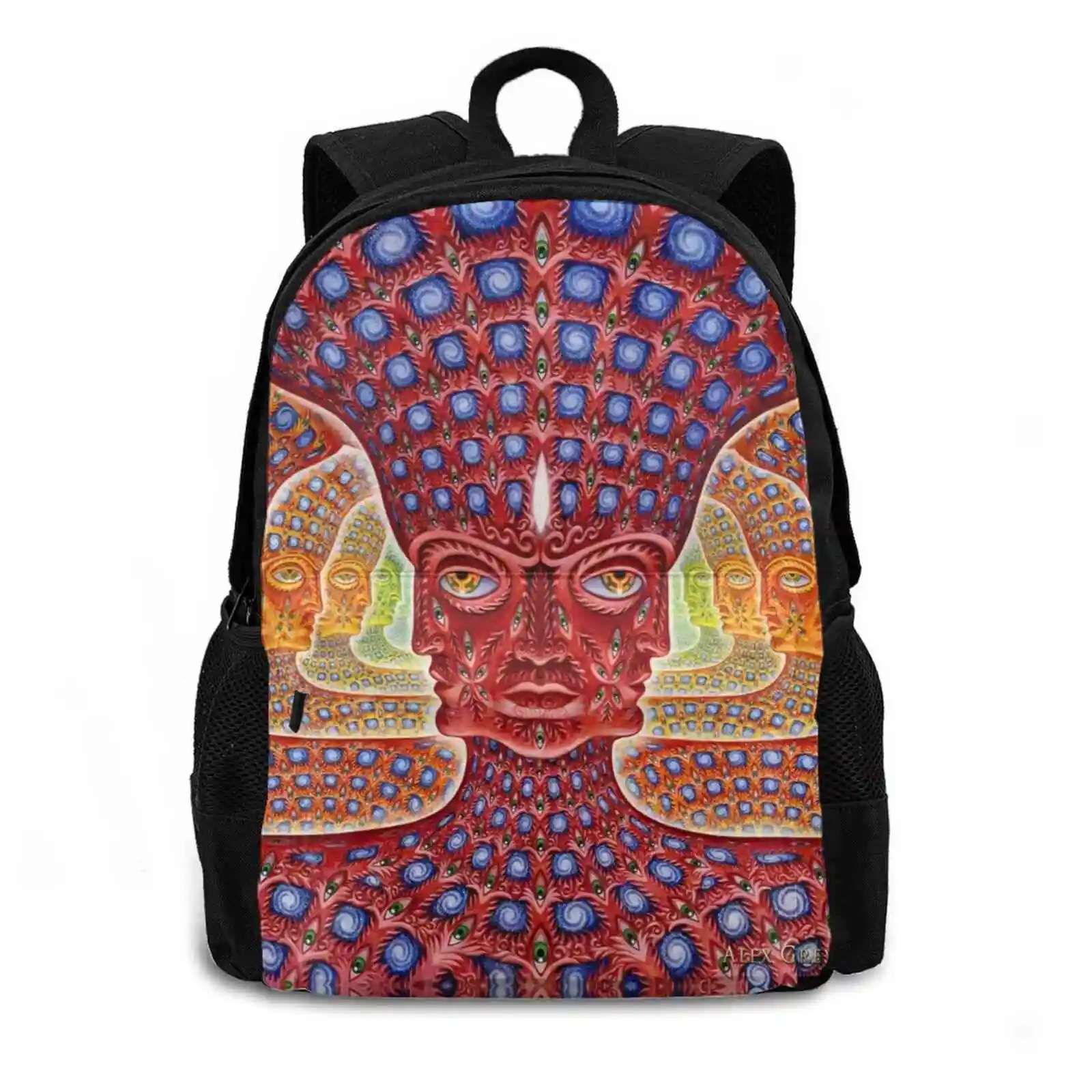 Psychedelic Artwork Large Capacity School Backpack Laptop Bags Lsd Acid Trippy Dmt