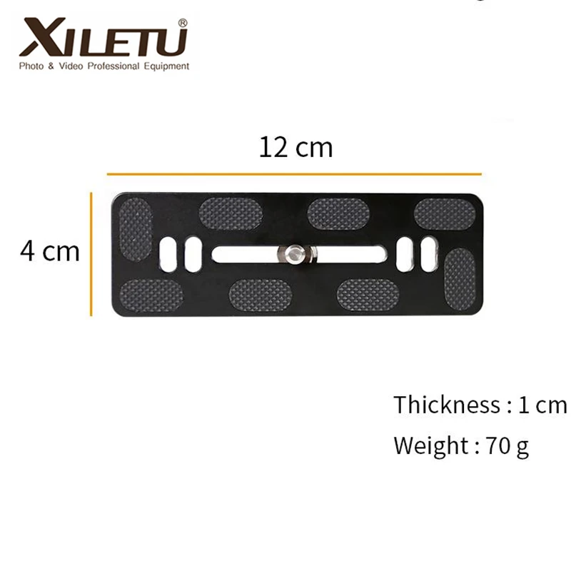 XILETU QR-120 Universal Clamping Clamp+PU-120 Quick Release Plate 1/4\'-3/8 inch Screw For Tripod&Monopod Length 120mm*Width 38mm