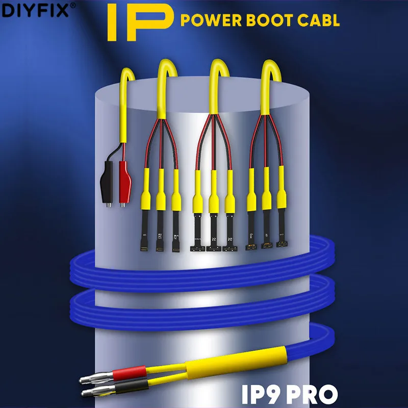 DIYFIX IP9 PRO Power Supply Boot Test Cable For IP5-12 Pro Max For Ipad Mini1/2/3/4 Phone Detect Repair Tool With Alligator Clip
