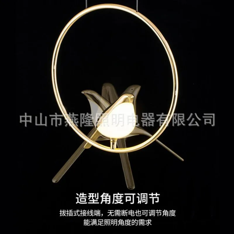 Nordic Modern Design Golden Bird Led Pendant Lights For Bedroom Kitchen Dining Room Hanging Lamp Luxury Home Deco Luster Fixture