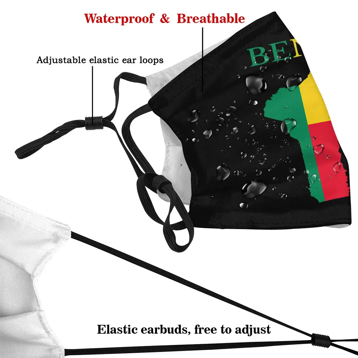 Benin Map Flag R282 Funny Sarcastic R282 Activated Carbon Filter Mask