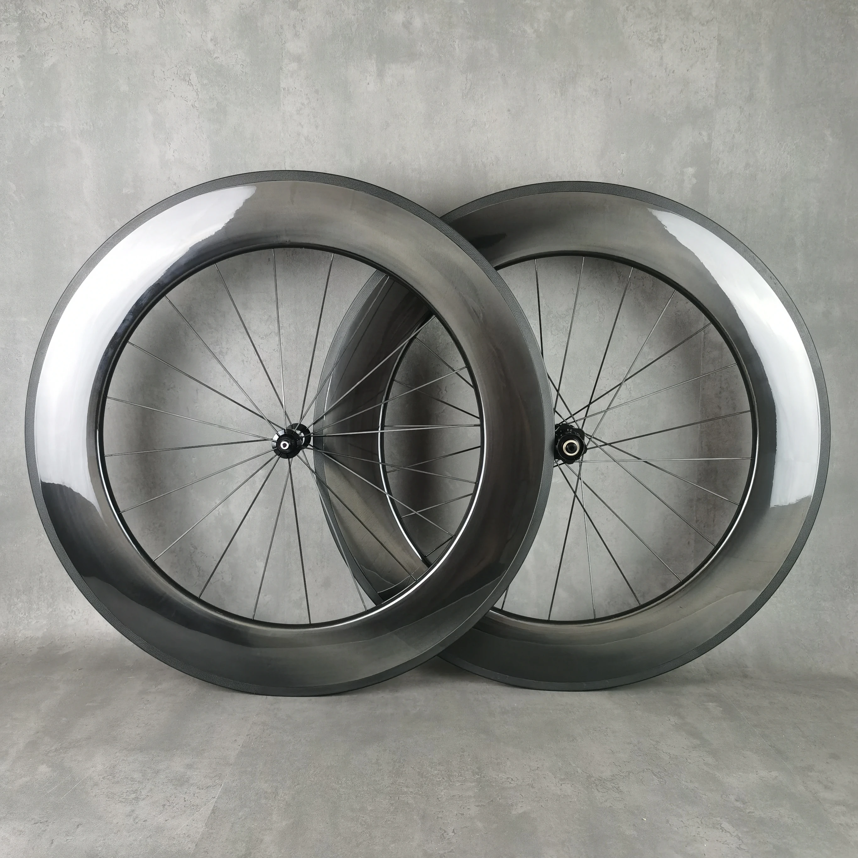 

Road Bike Carbon Wheelset, 700C, V Brake,88mm Depth, 25mm Width, Clincher/Tubular, UD Glossy Finish, High Frame Wheels, DT Hub