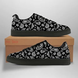 Noisydesigns New Men High Quality Leisure Ankle Shoes Paisley Pattern Flat Bottom Leather Sneakers Couple Casual Outdoor